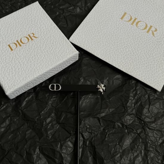 Christian Dior CD Vintage Style Brass Stud Earrings