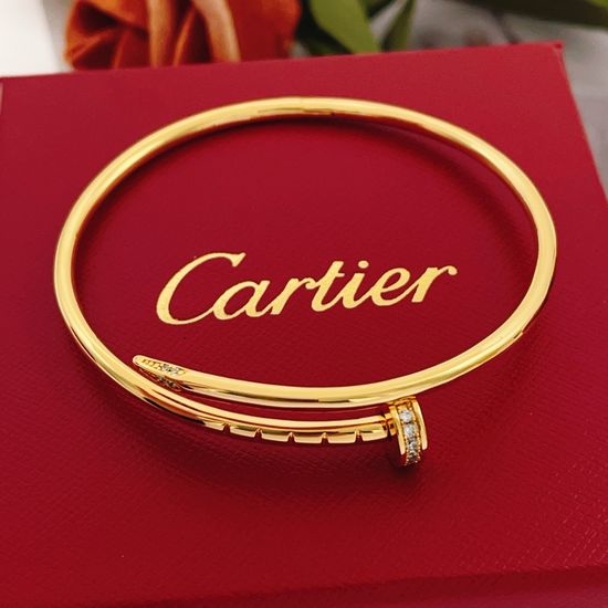 Cartier Gold Diamond Inlaid Nail Bracelet