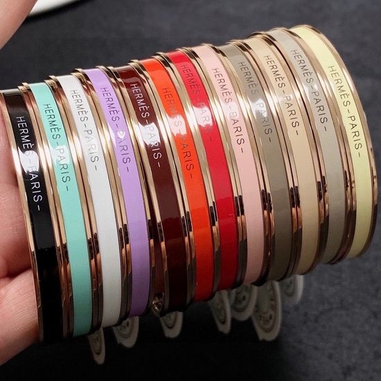Hermes Thin Enamel Bangle Classic Design Skin Friendly