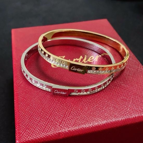 Cartier Diamond-Encrusted Narrow Bangle Elegant Jewelry