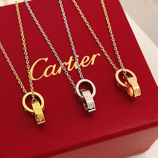 Cartier Three Color Polished Loop Necklace