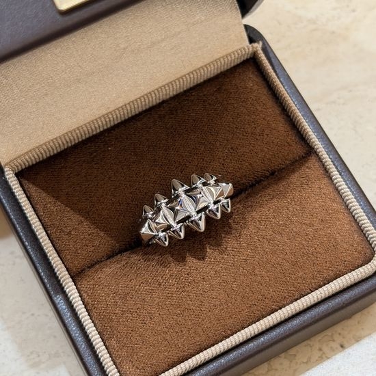 Cartier Polished Rivet Silver Gold Plated Ring