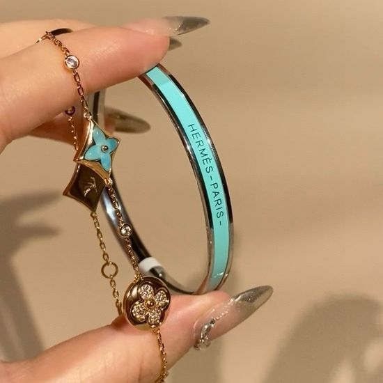 Hermes Enamel Bracelet, Delicate and Charming