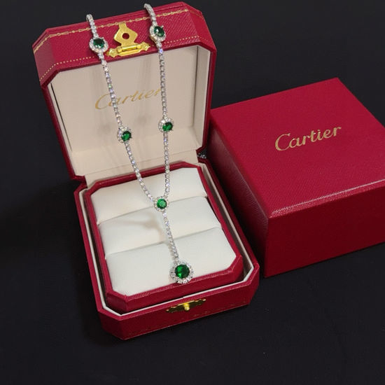 Cartier Emerald Diamond Decorated Necklace