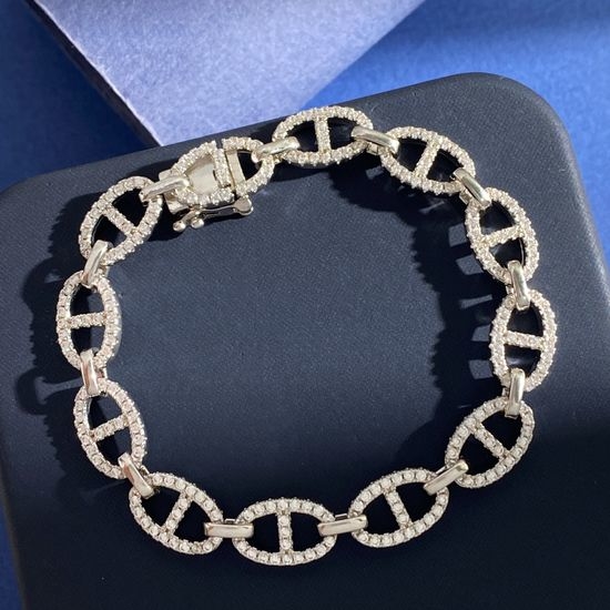 Apm monaco Full Rhinestone Geometric Chain Bracelet