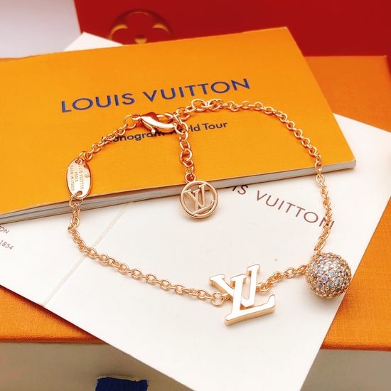 Louis Vuitton LV Rose Gold Sphere Brass Bracelet