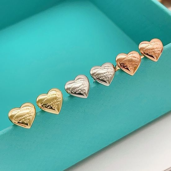 Tiffany & Co. Three Color Heart Brass Earrings