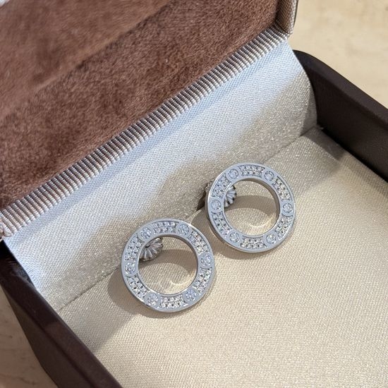 Cartier Paved Double Sided Wear Silver Earrings