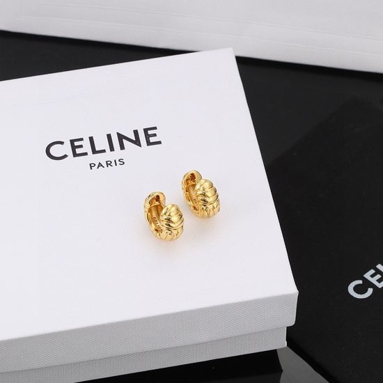 Celine Twist Design Gold Stud Earrings