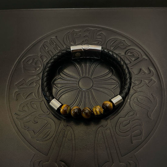 Chrome Hearts Vintage Patterned Tiger Eye Bangle
