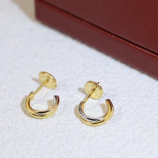 Cartier Three Color Hoop Earrings