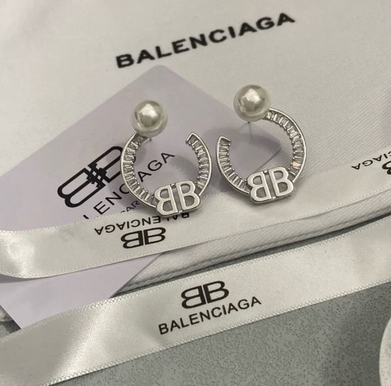 Balenciaga Simple Overlapping Hoop Earrings