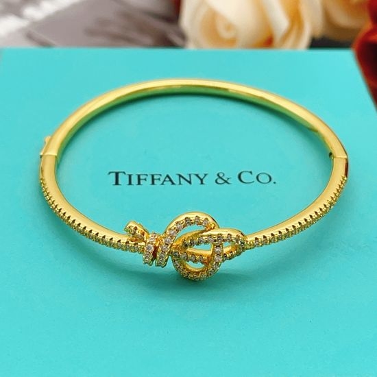 Tiffany & Co. Gold Tone Hinge Style Bracelet