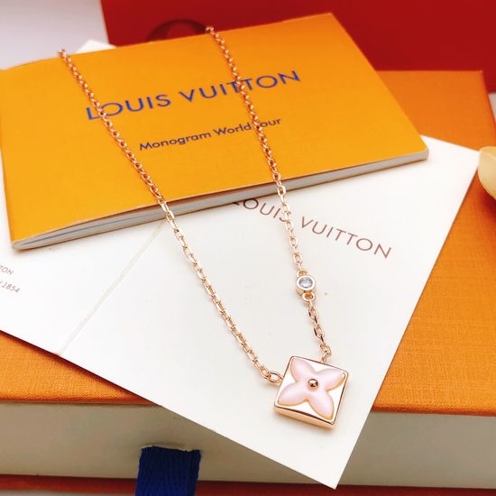 Louis Vuitton LV Rose Gold Pink Shell Necklace