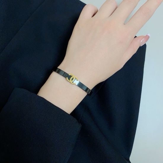Chanel Black Bracelet, Heavy and Shiny