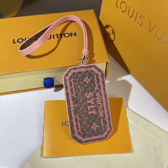 Louis Vuitton LV Canvas Leather Trim Luggage Tag