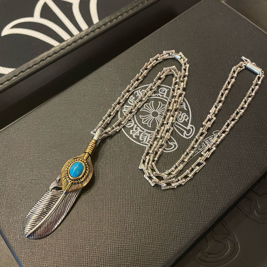 Chrome Hearts Vintage Feather Pendant Bamboo Necklace