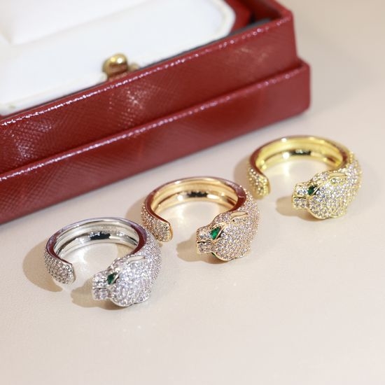 Cartier Pave Diamond Leopard Head Ring