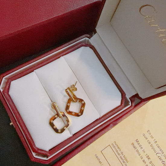 Cartier Stainless Steel Dangle Drop Earrings
