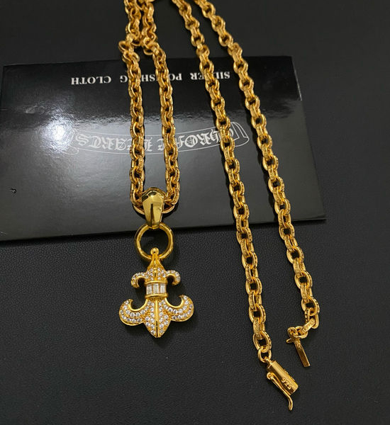 Chrome Hearts Diamond Anchor Pendant Necklace