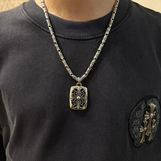 Chrome Hearts Vintage Square Cross Pendant Necklace