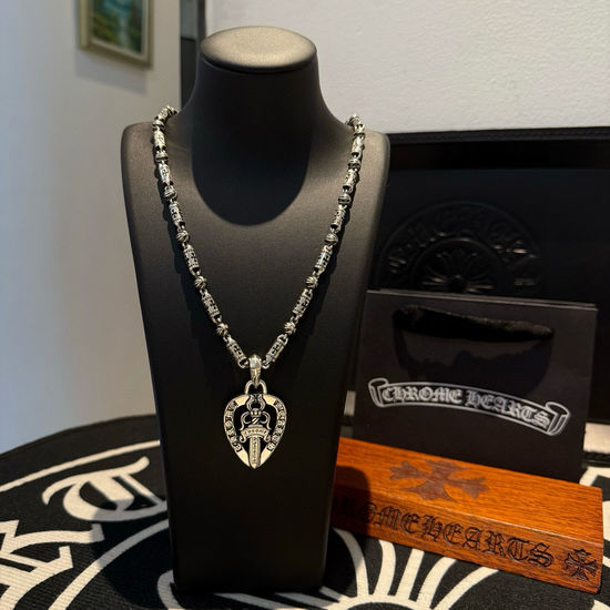 Chrome Hearts Vintage Skull Cross Pendant Necklace