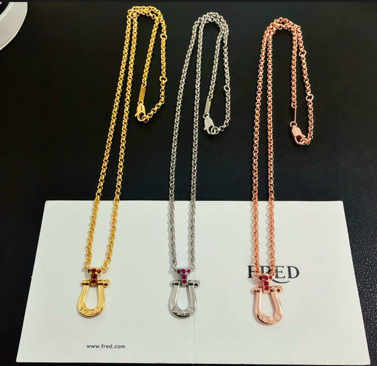 Fred Sparkling Full Pave Buckle Necklace