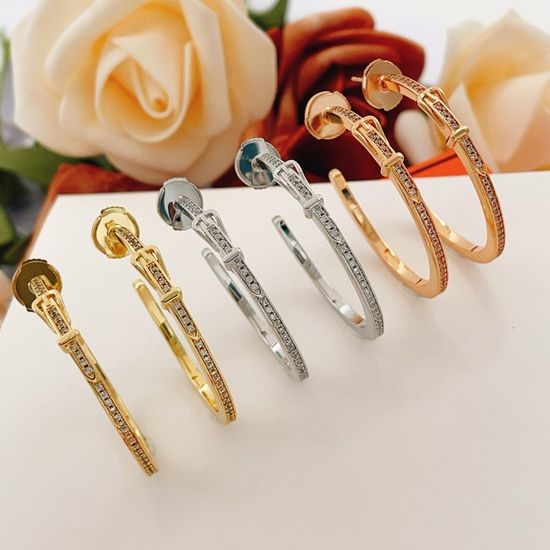 Hermes Three Color Belt Stud Earrings