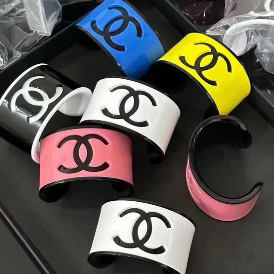 Chanel Colorful Acrylic Wide Bangle
