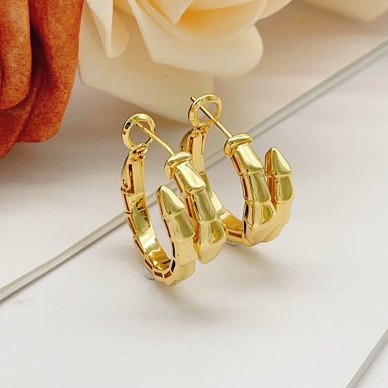 Bvlgari Golden Snake Head Stud Earrings