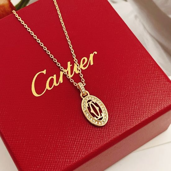 Cartier Rose Gold Diamond Ring Pendant Necklace