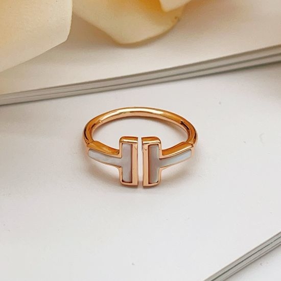 Tiffany & Co. Rose Gold Double T Ring