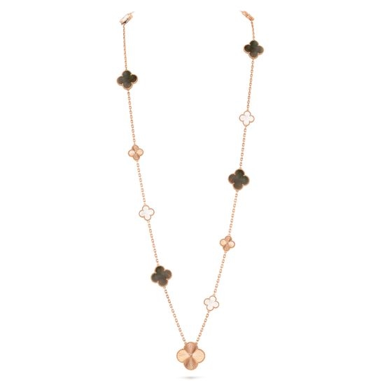 Van Cleef & Arpels VCA Gray Mother of Pearl Clover Necklace