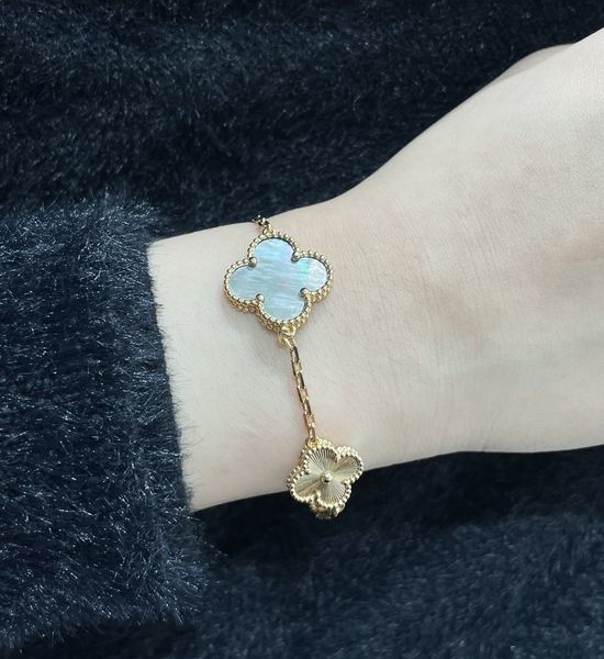 Van Cleef & Arpels VCA Four Flower Shell Bracelet