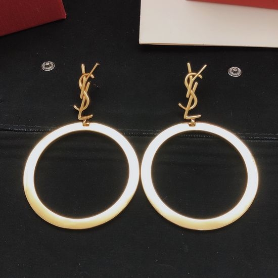 Yves Saint Laurent YSL Smooth Oversized Round Dangle Earrings
