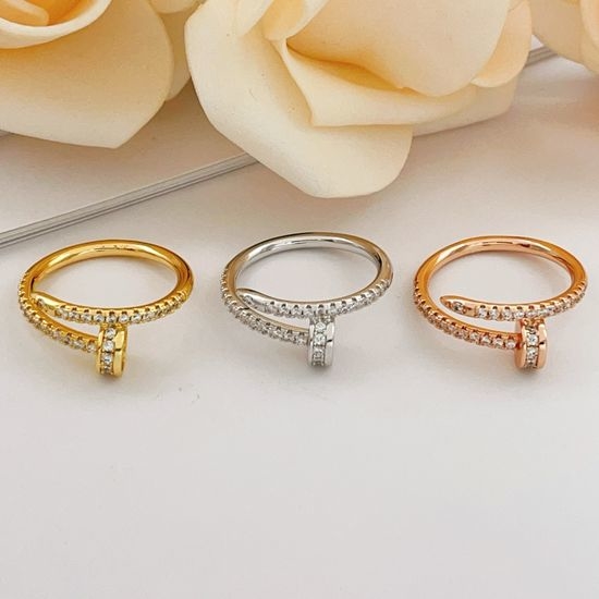 Cartier Diamond Inlaid Nail Shape Ring
