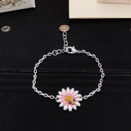 Christian Dior CD Brass Pink Sunflower Bracelet