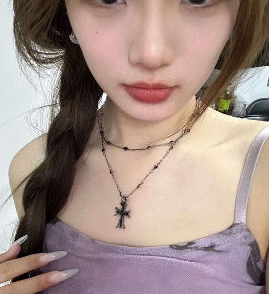 Chrome Hearts Cross Pattern Retro Pendant Necklace