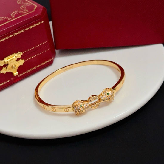 Cartier Diamond Inlaid Animal Pattern Bangle