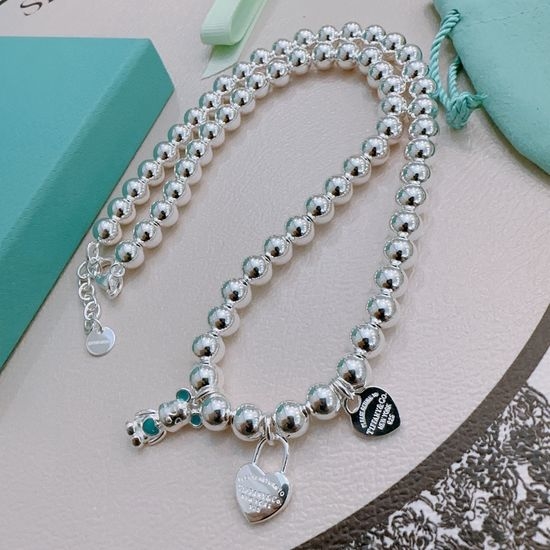 Tiffany & Co. Beaded Chain Sterling Silver Necklace