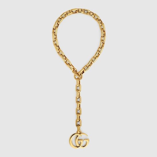 Gucci Emblem Pendant Thick Chain Necklace