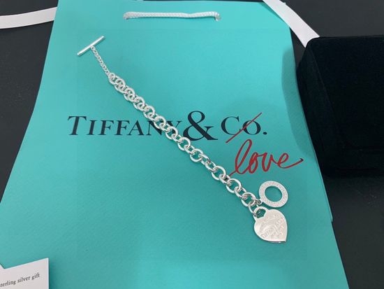 Tiffany & Co. Heart Pendant OT Clasp Bracelet