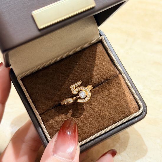 Chanel Diamond Open Band Elegant Jewelry Ring