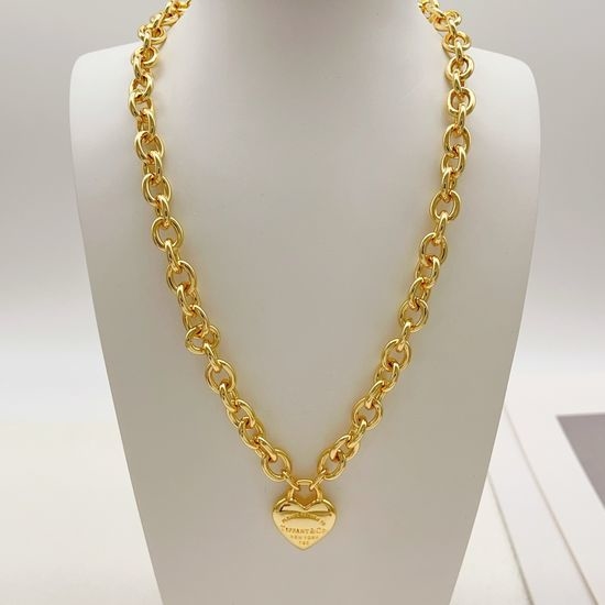 Tiffany & Co. Golden Smooth Peach Shape Necklace