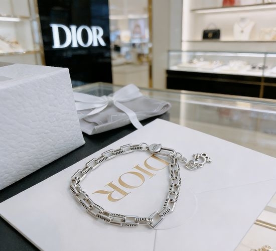 Christian Dior CD Vintage Style Silver Necklace
