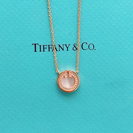 Tiffany & Co. Rose Gold White Shell Coin Necklace