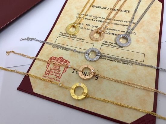 Cartier Classic Bracelet Necklace Three Color Plated