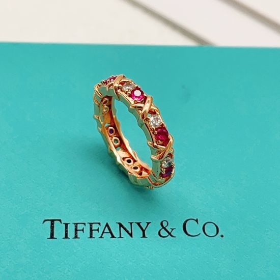 Tiffany & Co. Diamond Inlaid X Shape Ring