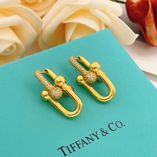 Tiffany & Co. Gold Tone U-shaped Stud Earrings