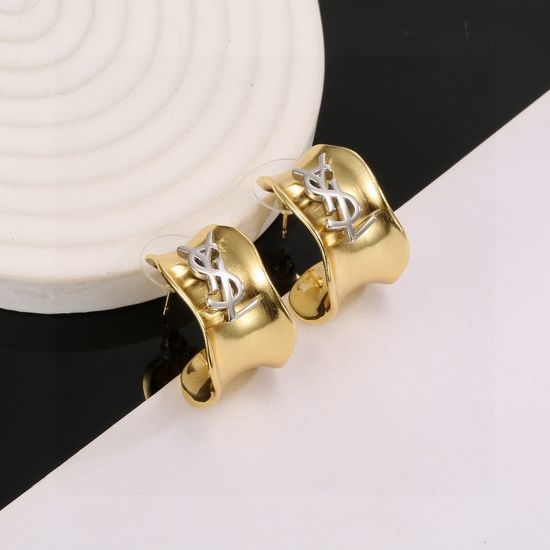 Yves Saint Laurent YSL Brass Material Exquisite Earrings